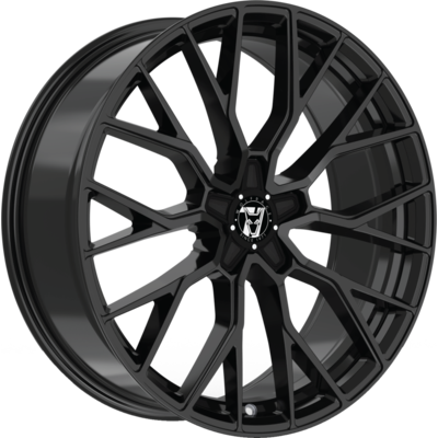 8.5x18 Wolfrace 71 Munich GTR Gloss Raven Black Alloy Wheels for Cars