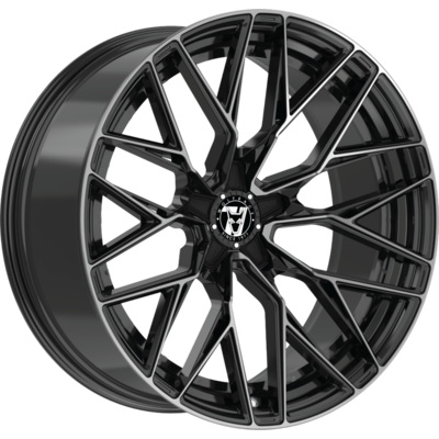 8.5x20 Front 9.5x20 Rear Wolfrace 71 Wolfsburg GTR Gloss Raven Black Polished Alloy Wheels for Cars