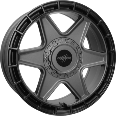 8x17 Wolfrace Explorer Black Wolf Three Matt Black Gunmetal Alloy Wheels