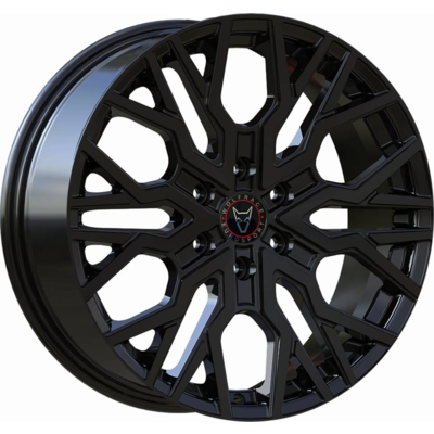 7.5x18 Wolfrace Eurosport Munich Super 6 Gloss Black Alloy Wheels for Cars